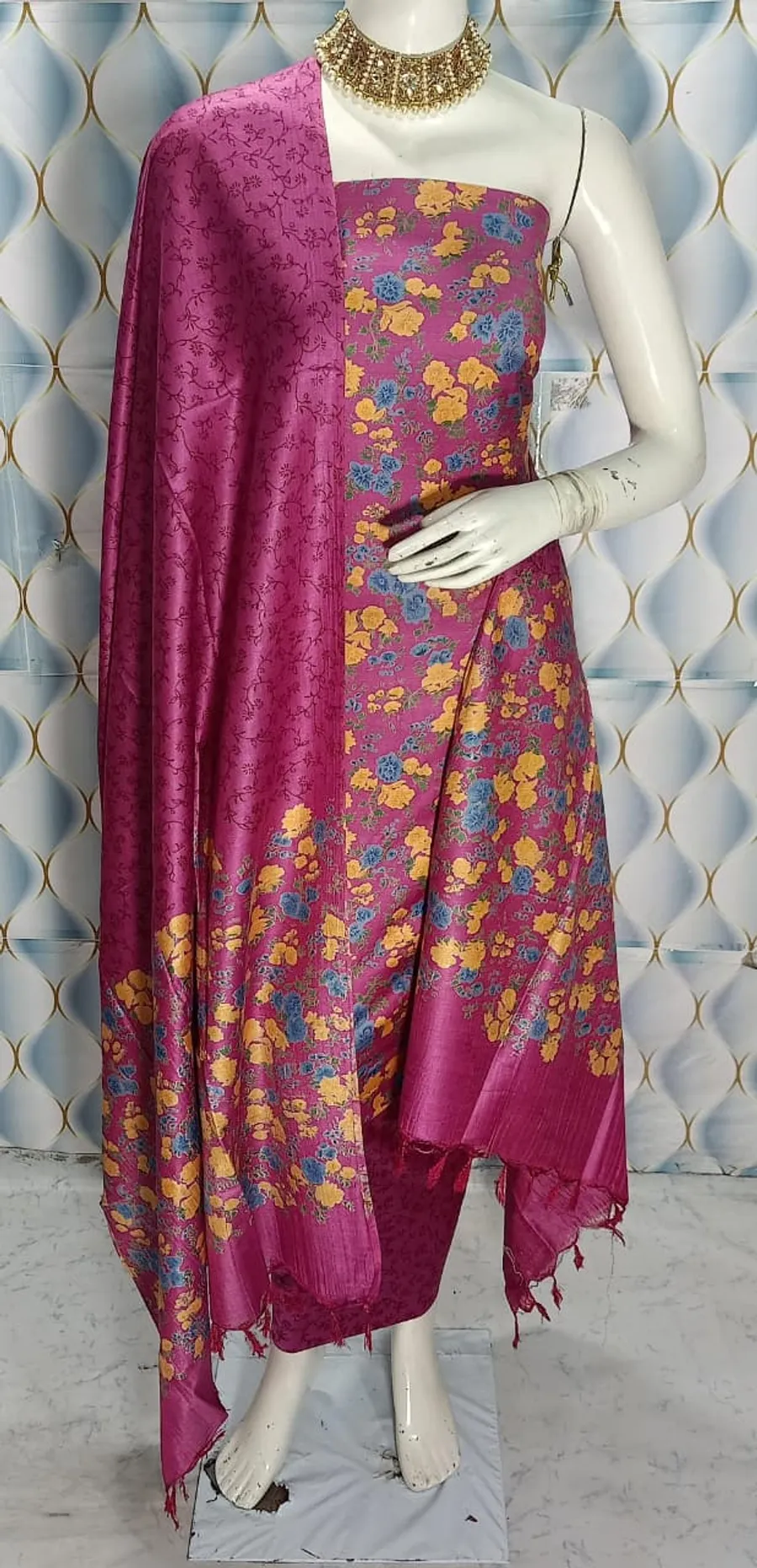 Elegant Katan Silk Full Suit – A Timeless Blend of Luxury and Tradition